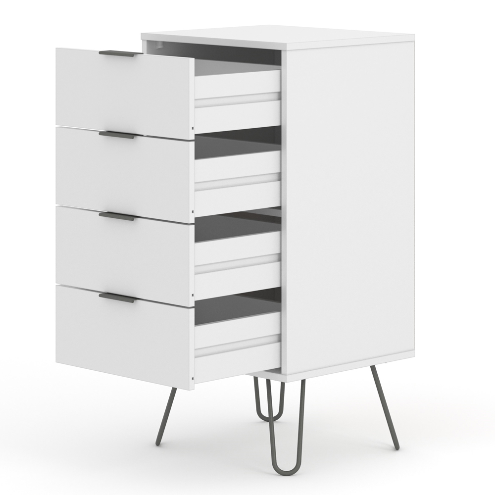 Core Products Augusta White 4 Drawer Narrow Chest of Drawers Image 5