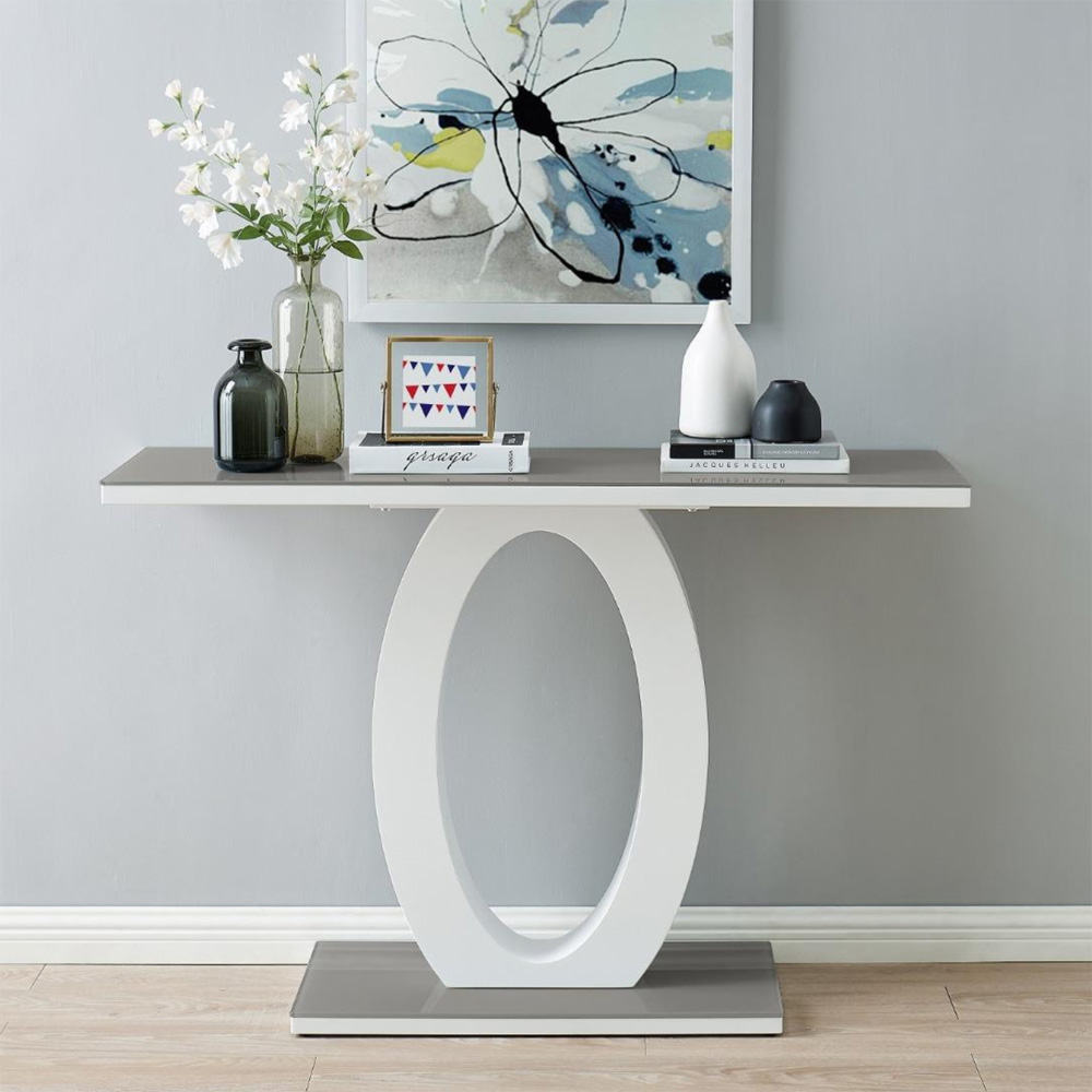 Furniture Box Lucia Grey and White Halo Console Table Image 6