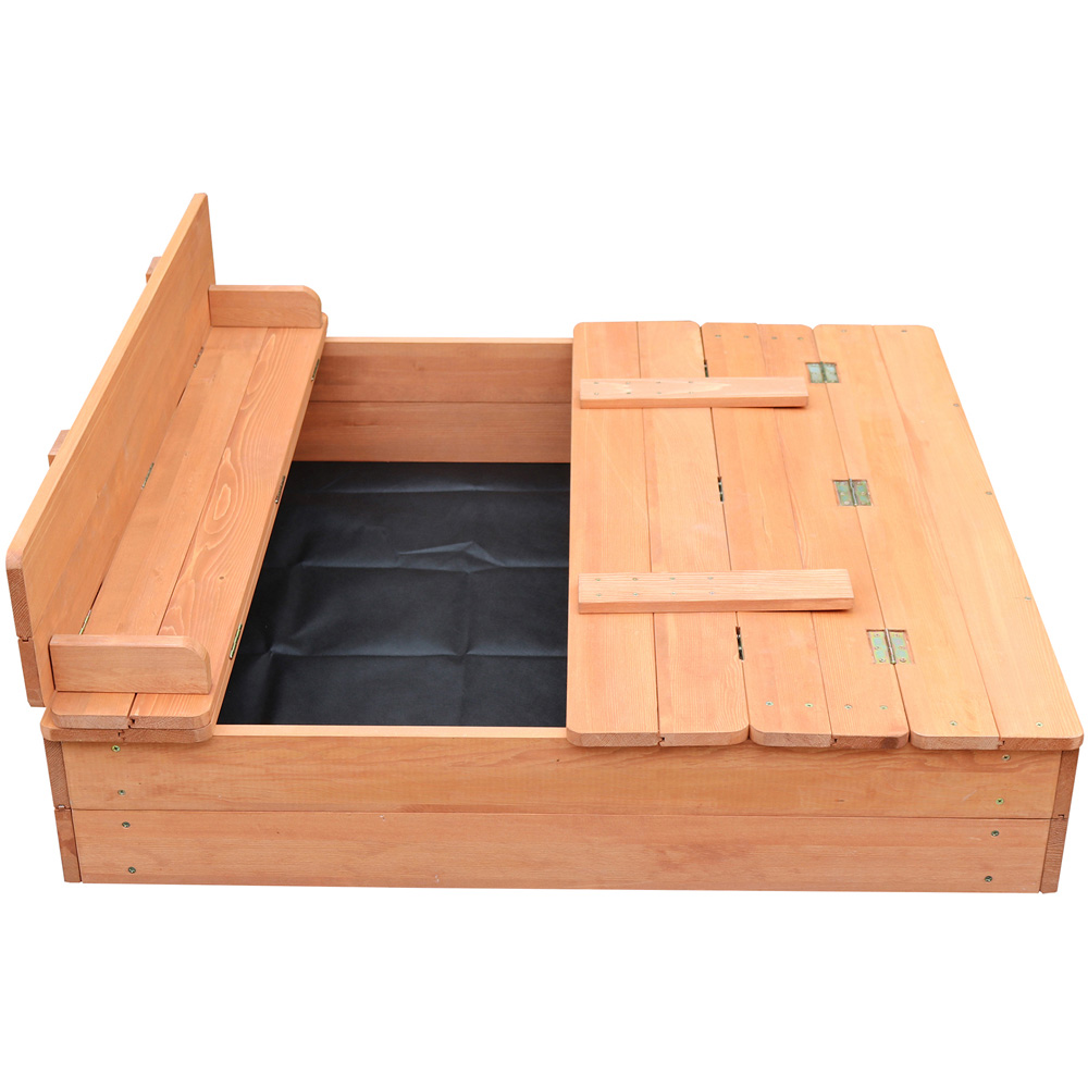 Liberty House Toys Kids Sandpit with Seating and Cover Image 4