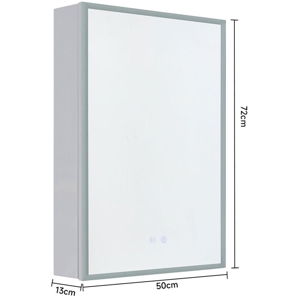 Living and Home White Mirror Bathroom Cabinet with 4 LED Side Bars Image 8