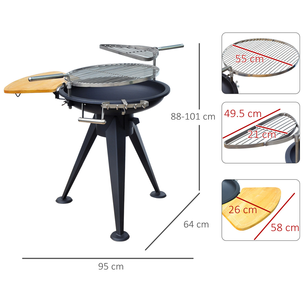 Outsunny Black Charcoal Barbecue Grill Image 4