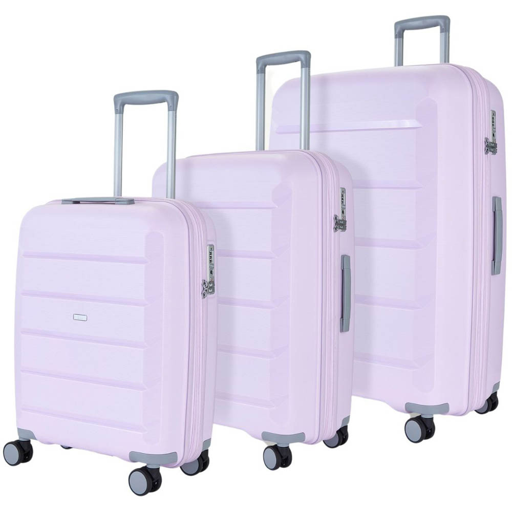 Rock Tulum Set of 3 Purple Hardshell Expandable Suitcases Image 1
