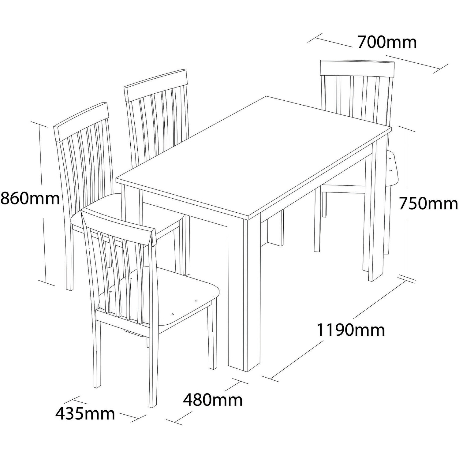 Lexington 4 Seater Wooden Dining Set Cream and White Image 2