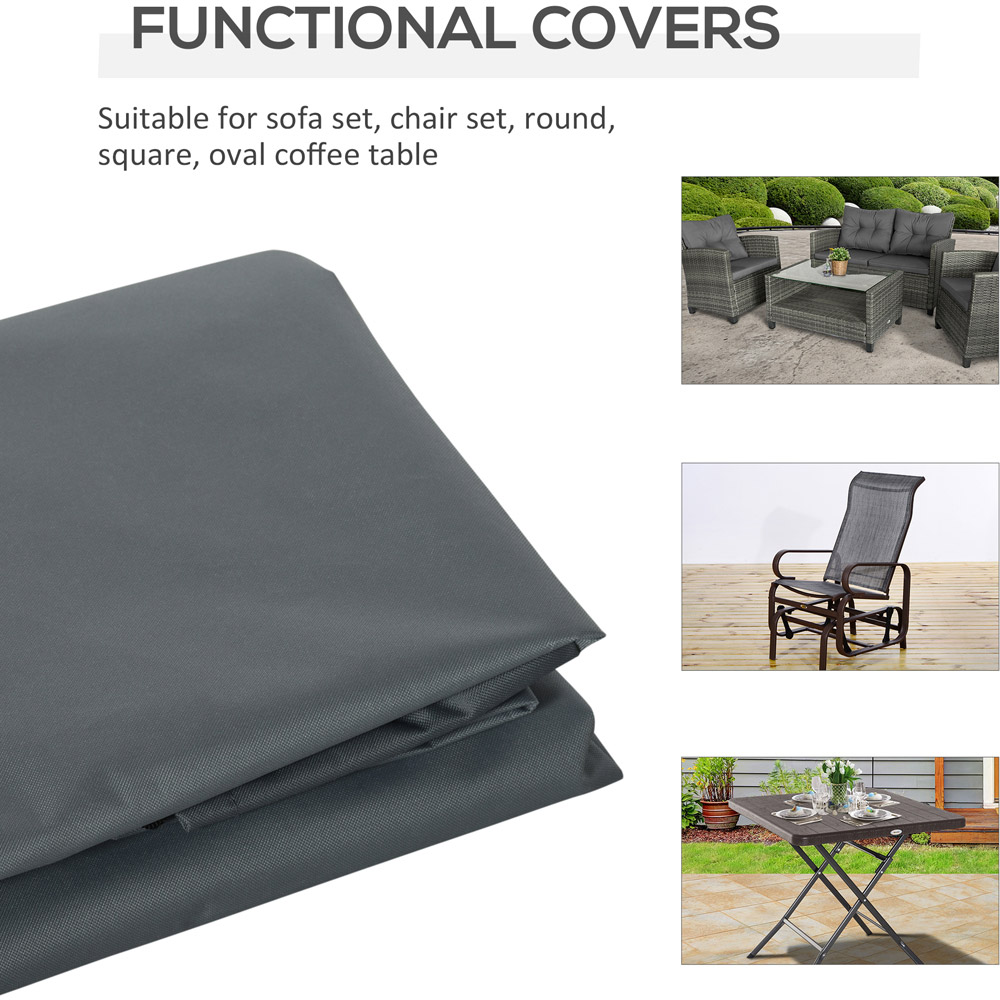 Outsunny Grey Outdoor Patio Furniture Cover 82 x 86 x 200cm Image 6
