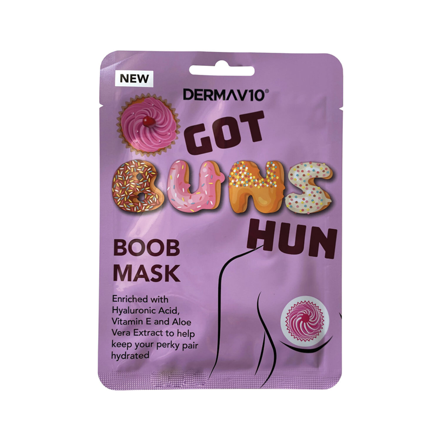 Single DermaV10 Bum or Boob Mask in Assorted styles Image 1