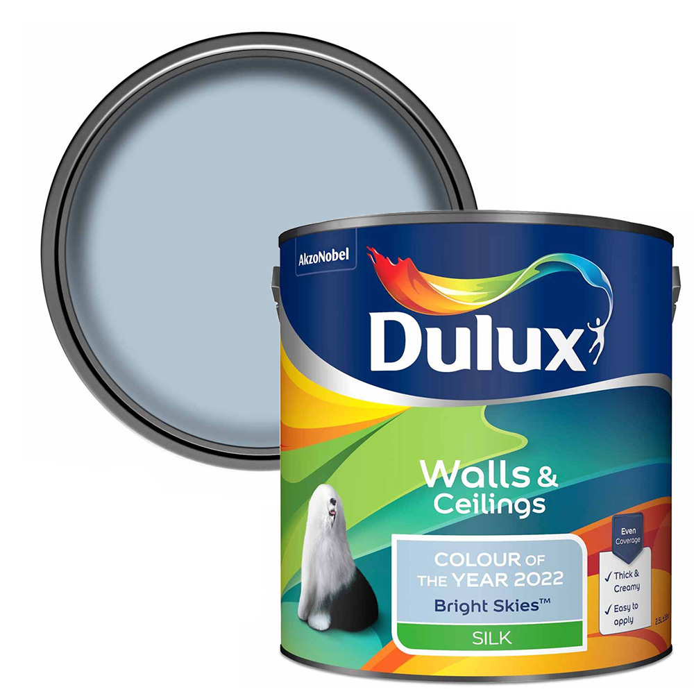 Dulux Walls & Ceilings Bright Skies Silk Emulsion Paint 2.5L Image 1