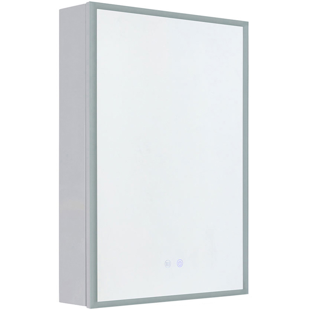 Living and Home White Mirror Bathroom Cabinet with 4 LED Side Bars Image 2