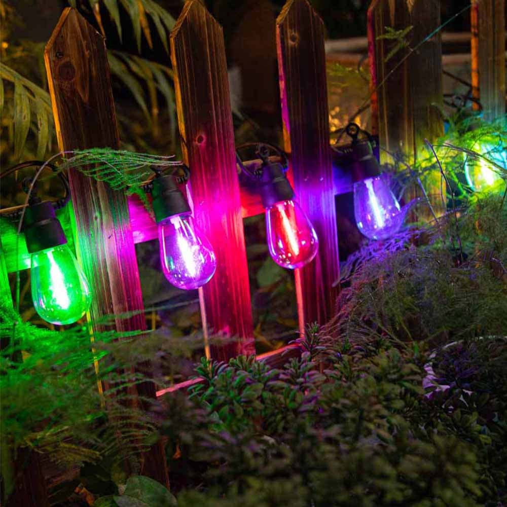 ENER-J Solar 2 Way RGB and WW LED Filament String Lights with 10 Lamps 10m Image 1