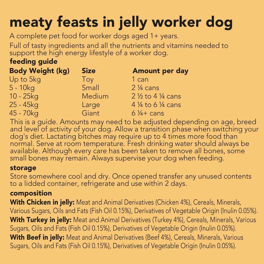 Wilko Meaty Feasts in Jelly Variety Worker Dog Food 6 x 400g Image 4