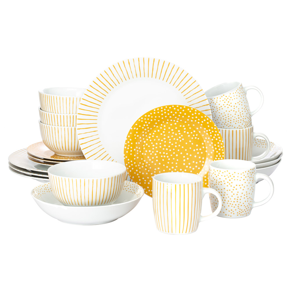 Waterside Betsy Amber Yellow 20 Piece Dinner Set Image 1