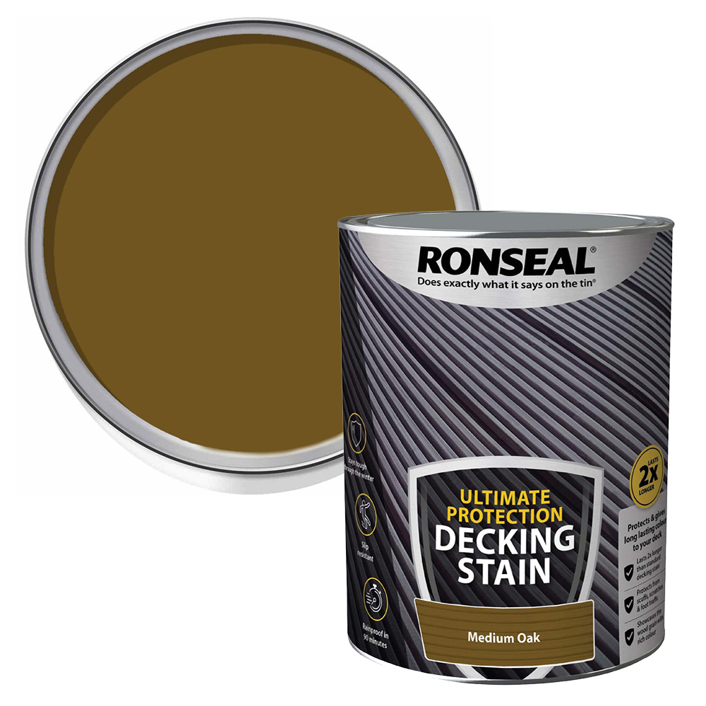 Ronseal Ultimate Protection Medium Oak Decking Stain 5L Image 1