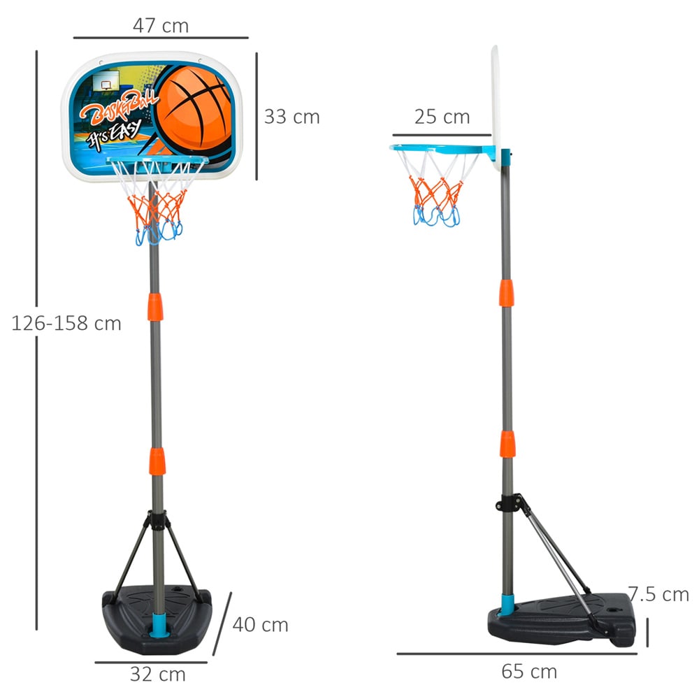 HOMCOM Kids Adjustable Basketball Hoop Set Image 7