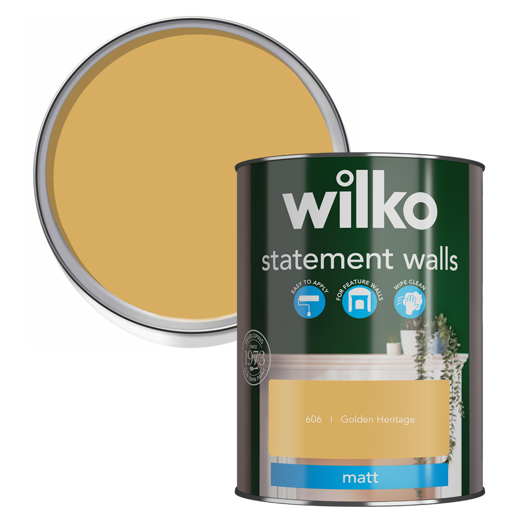 Wilko Statement Walls Golden Heritage Matt Emulsion Paint 1.25L Image 1