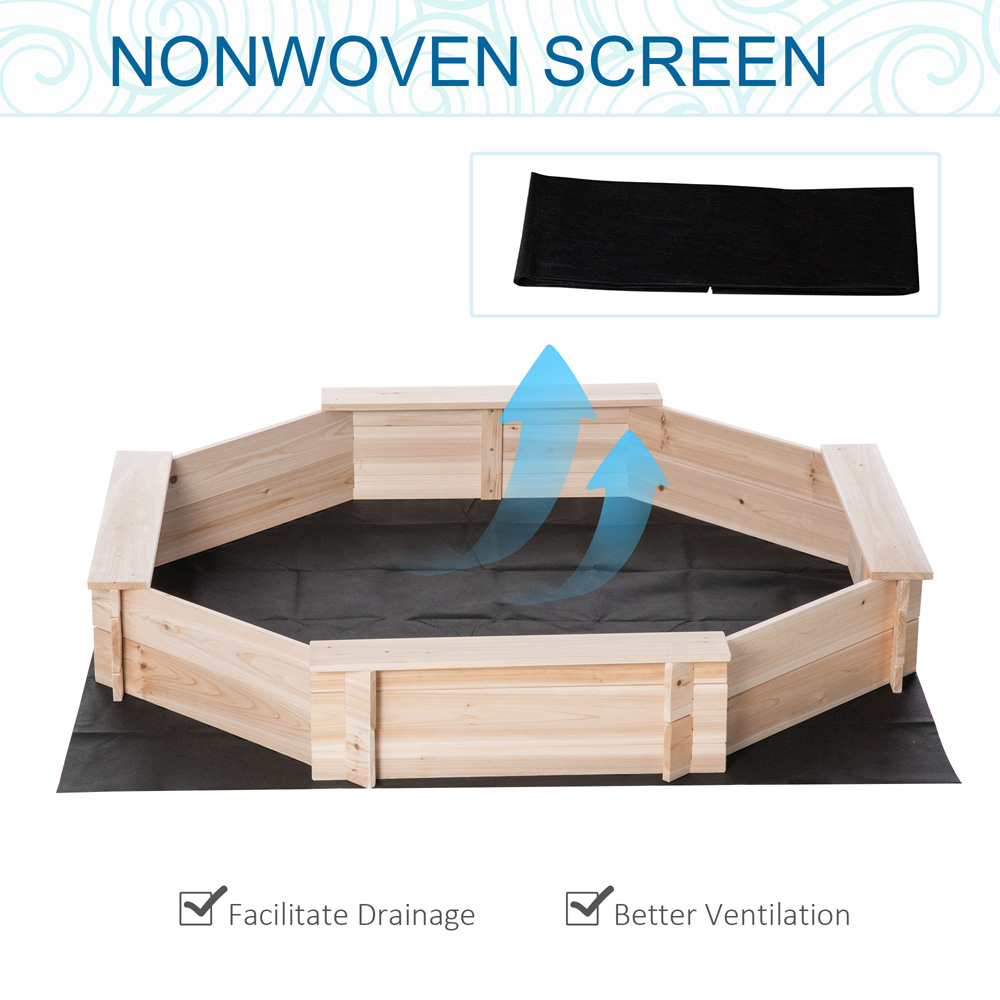 Outsunny Kids Wooden Sandbox with Cover Image 5