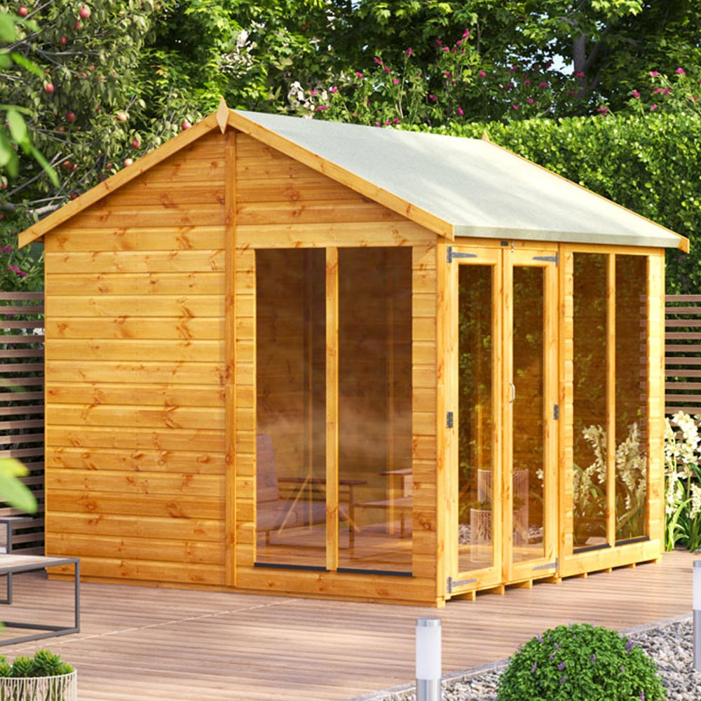 Power Sheds 8 x 8ft Double Door Apex Traditional Summerhouse Image 2