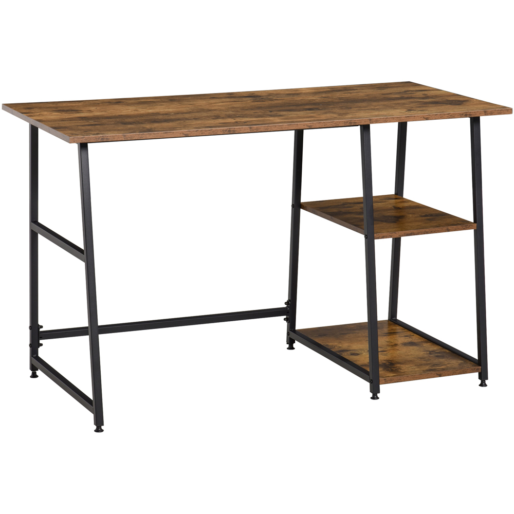 Portland Industrial Style Home Office Desk Black and Rustic Brown Image 2