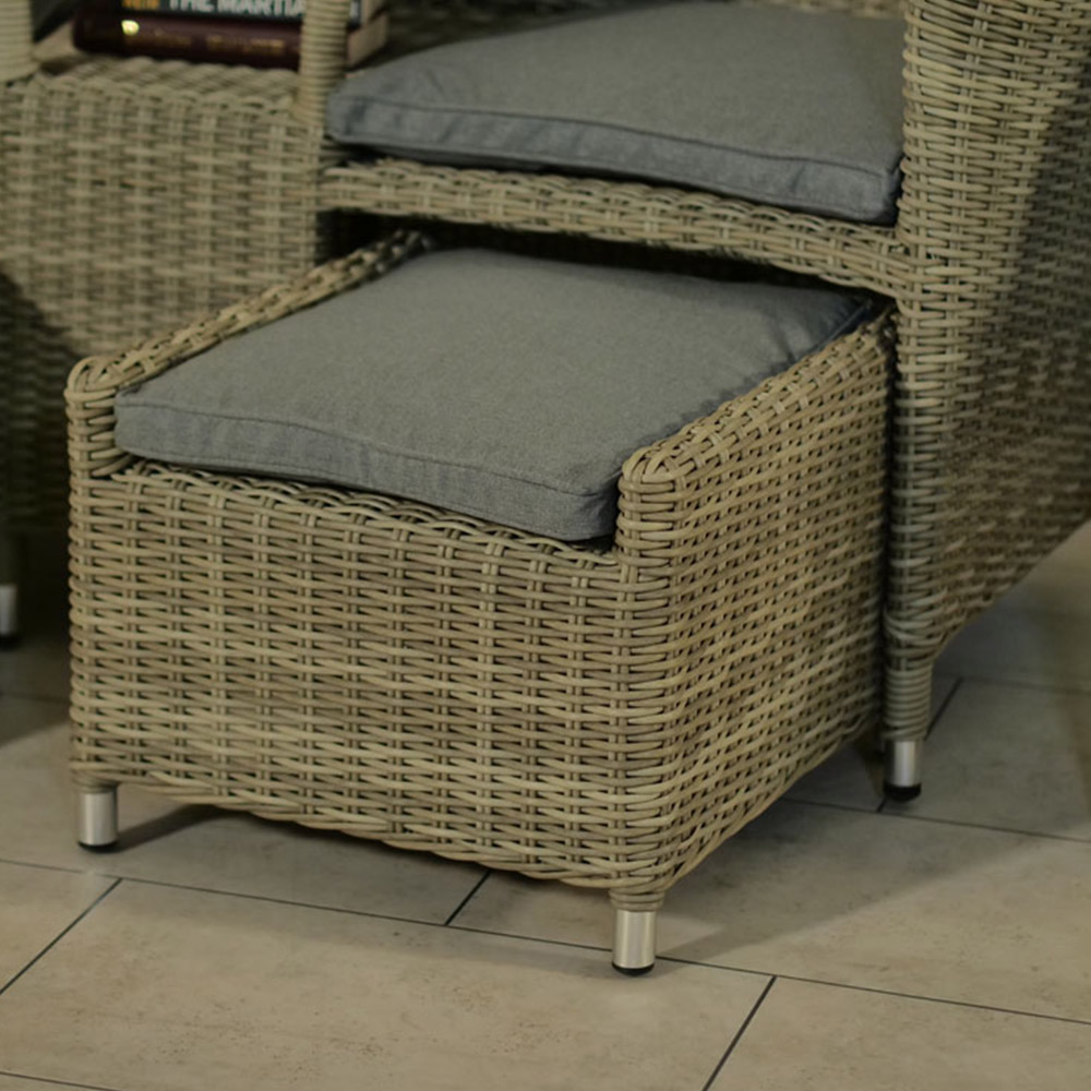 Royalcraft Wentworth 2 Seater Rattan Companion Seat with Footstools Image 9