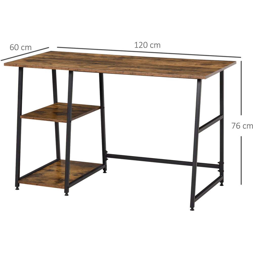 Portland Industrial Style Home Office Desk Black and Rustic Brown Image 7
