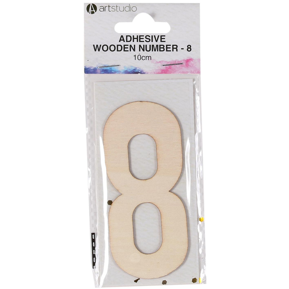 Adhesive Wooden Number - 8 Image