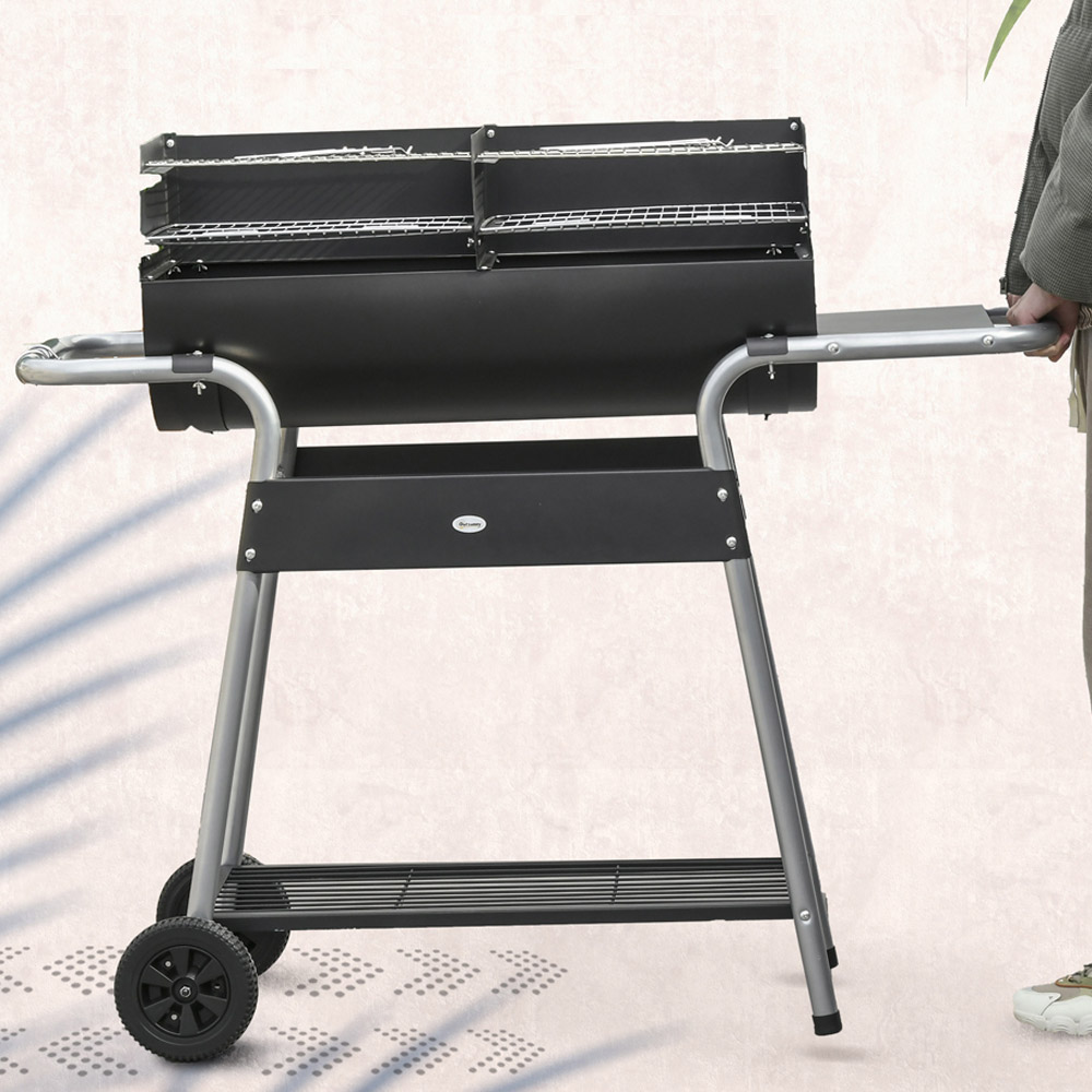 Outsunny Charcoal Barbecue Grill Trolley Image 3
