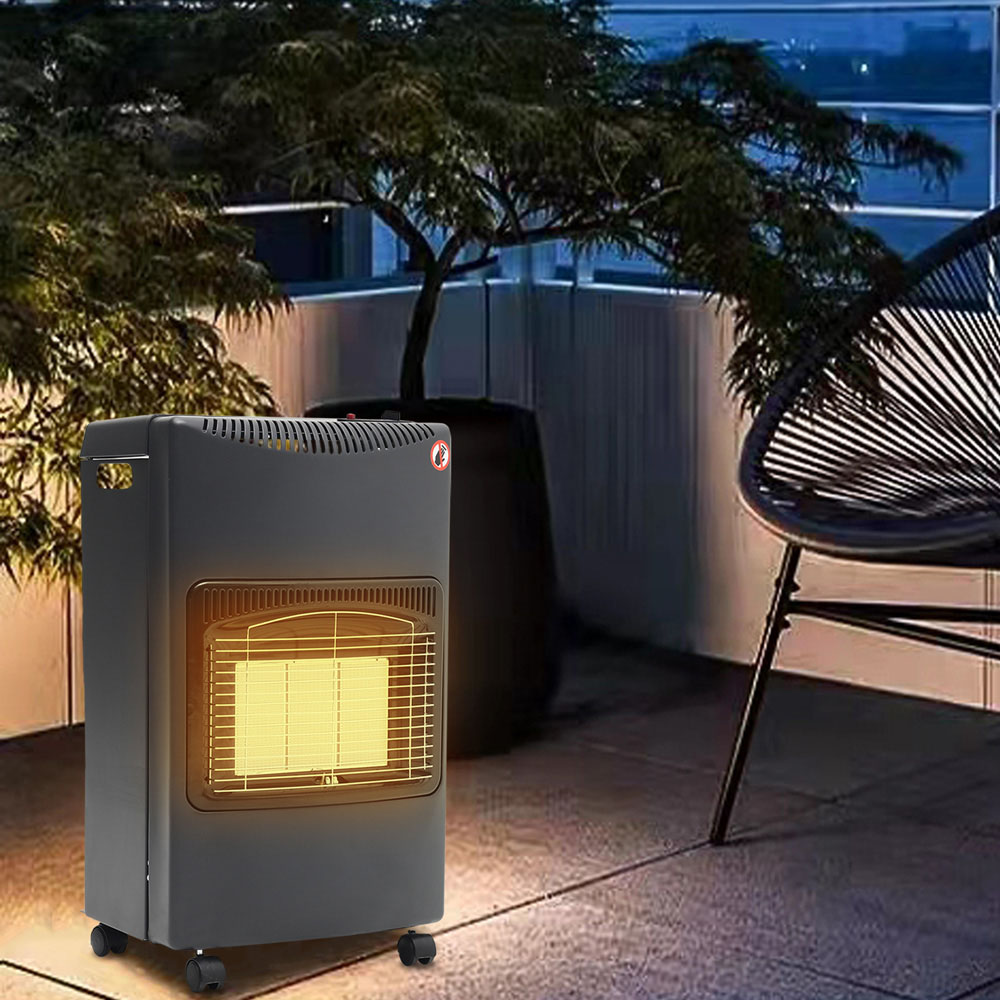Living and Home Black Portable Ceramic Gas Heater Image 4