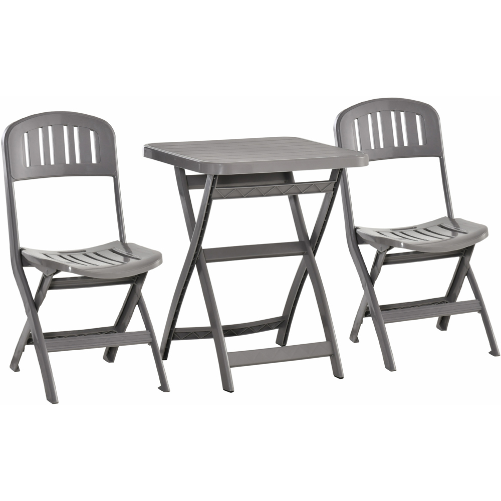 Outsunny 2 Seater Curved Foldable Bistro Set Grey Image 2