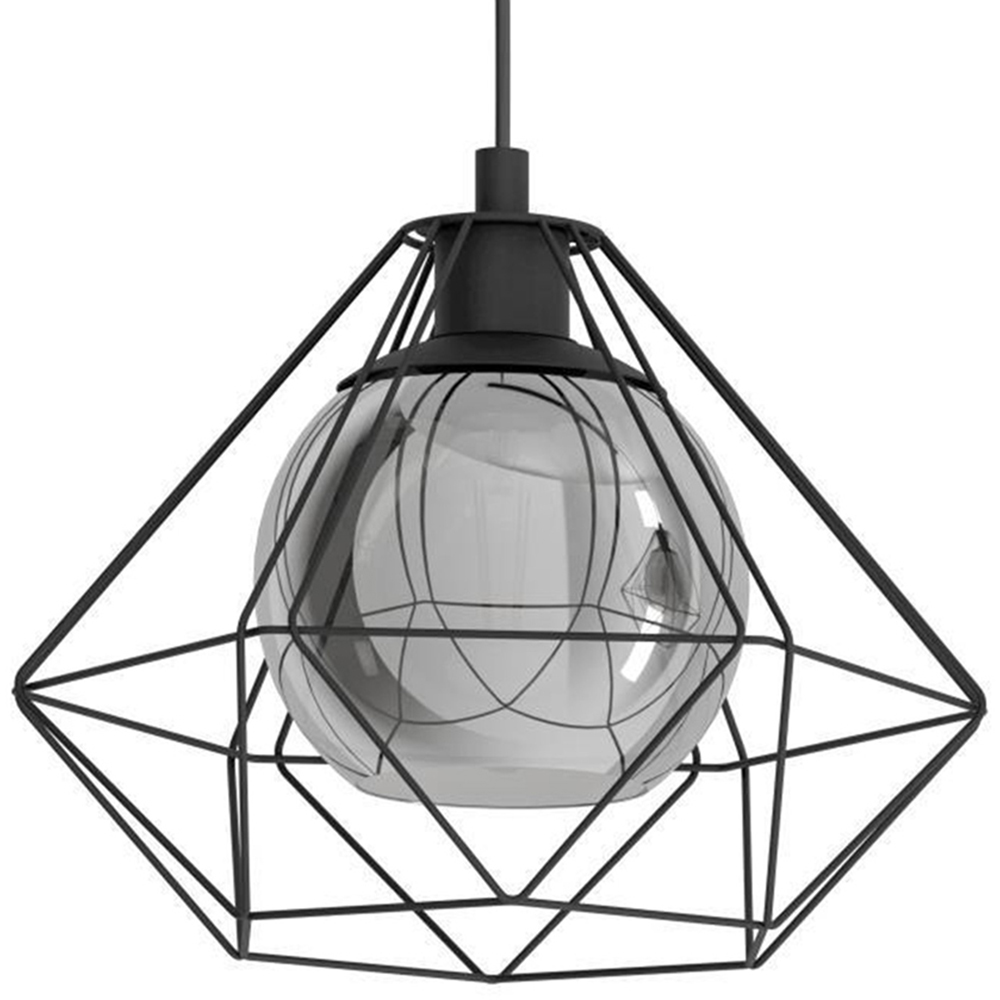 EGLO Vernham Black Geometric 3 Lamp Pendant Light Image 3