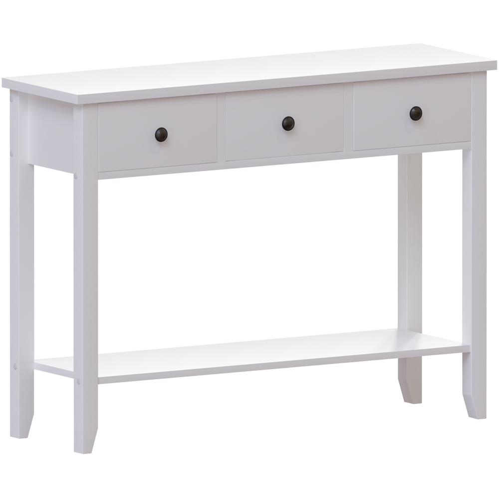 Home Vida Windsor 3 Drawer White Console Table Image 2