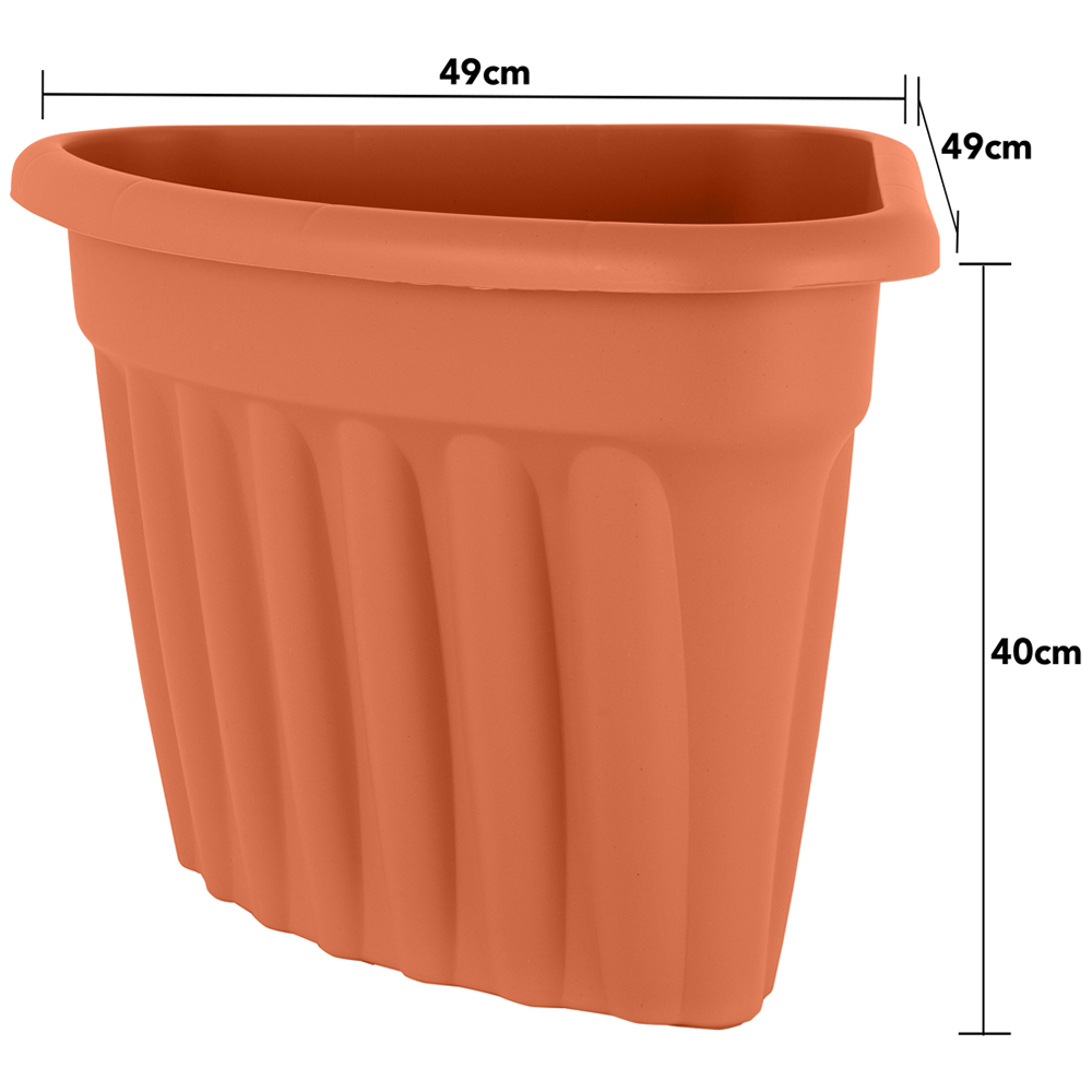 Wham Vista Terracotta Recycled Plastic Corner Planter 49cm 4 Pack Image 5