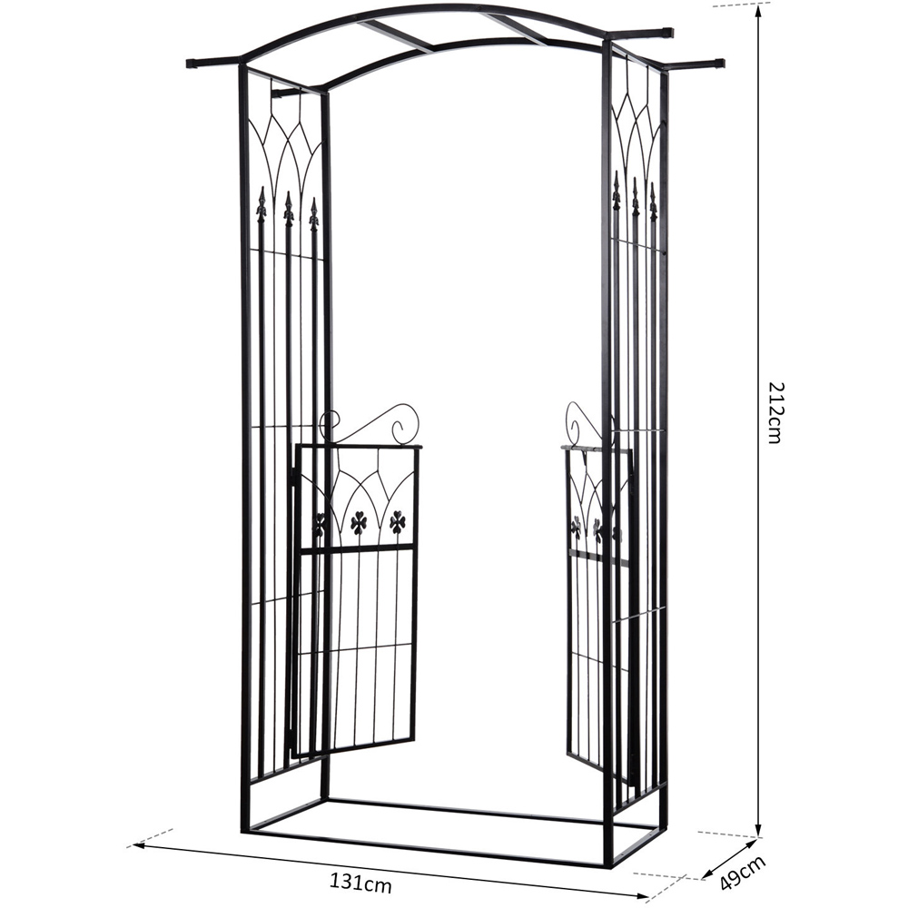 Outsunny 6.9 x 4.2 x 1.6ft Garden Arch with Gate and Trellis Sides Image 7
