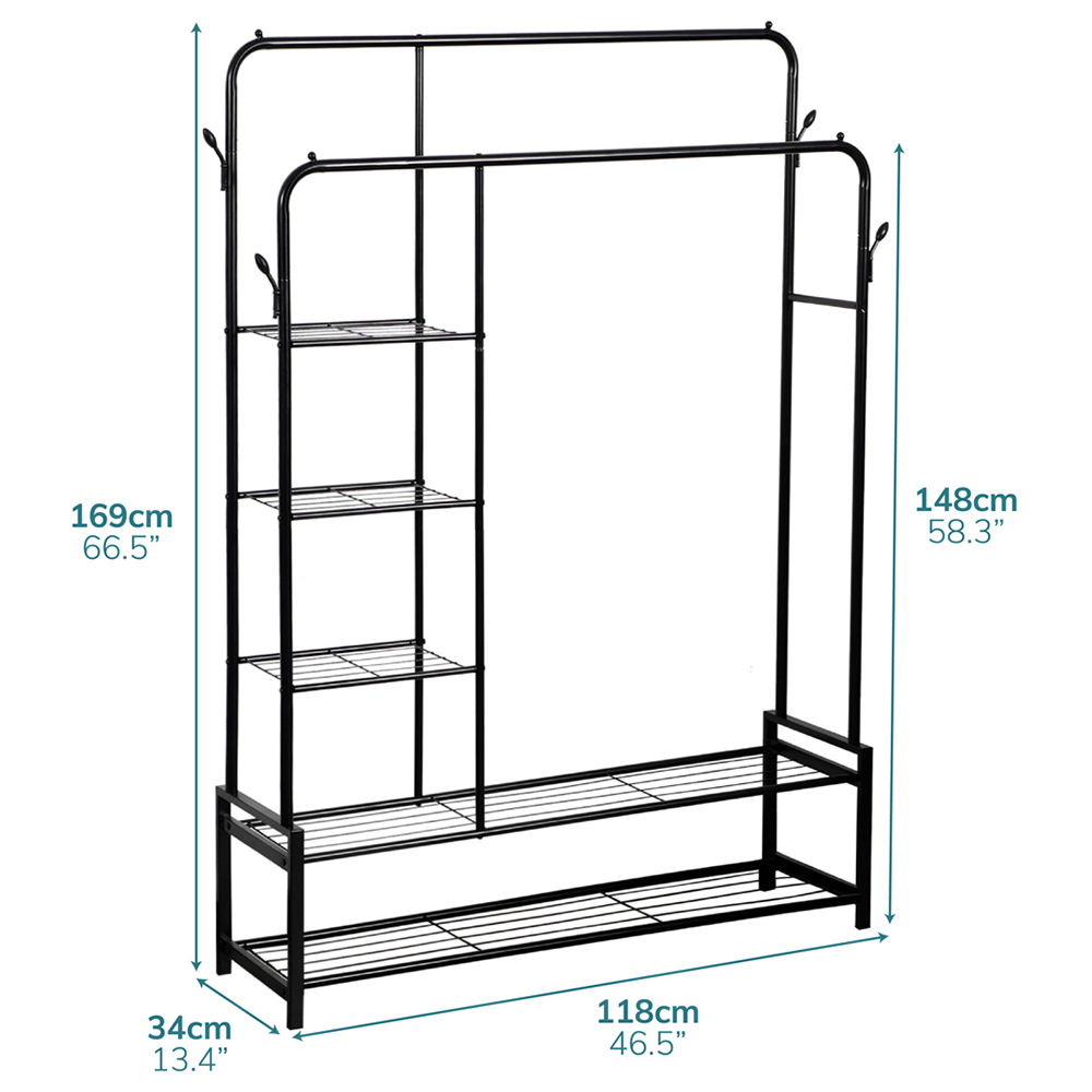 House of Home Double Clothes Rail 4 x 5.5ft Image 4