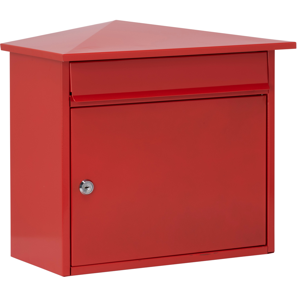 Burg-Wachter Mersey Red Wall Mounted Galvanised Steel Post Box Image 2