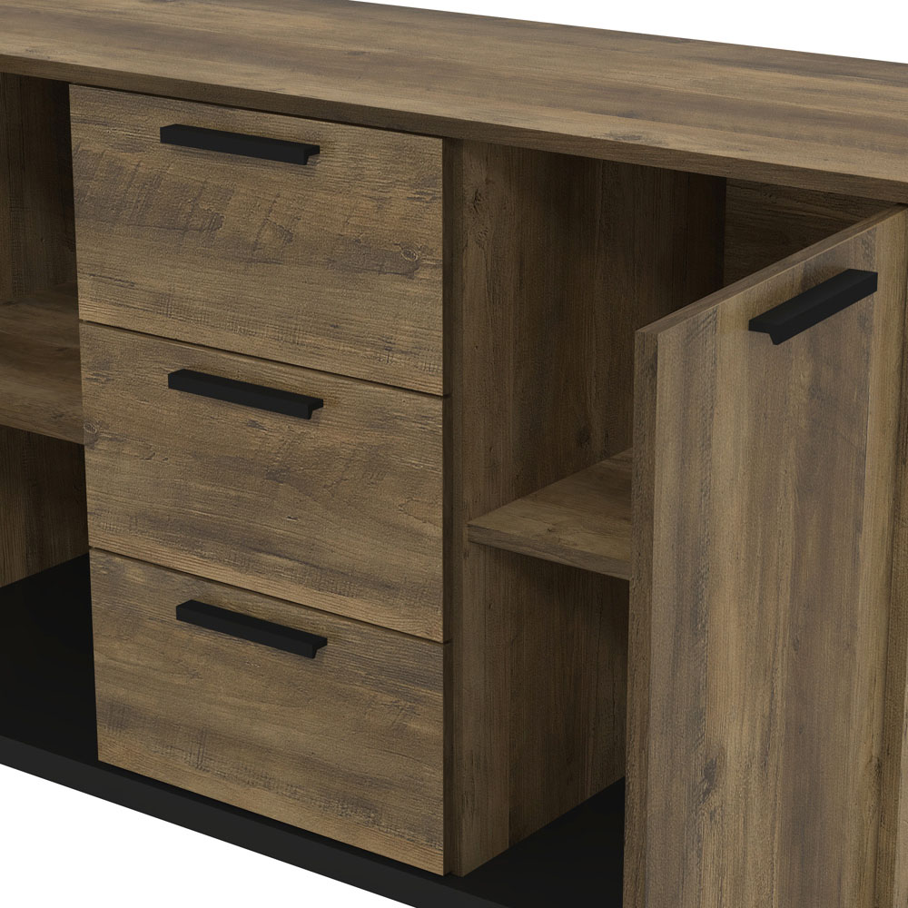 GFW Truro 2 Door and 3 Drawer Knotty Oak Large Sideboard Image 7