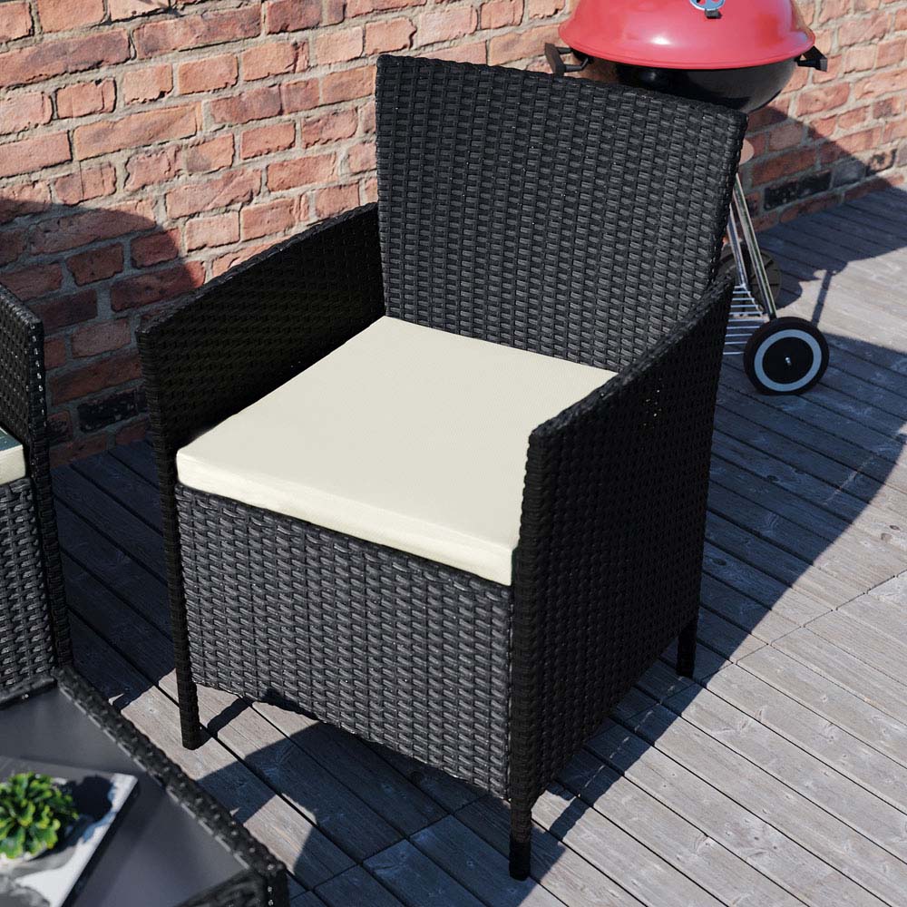 Garden Vida Kendal 4 Seater Black Rattan Lounge Set Image 6