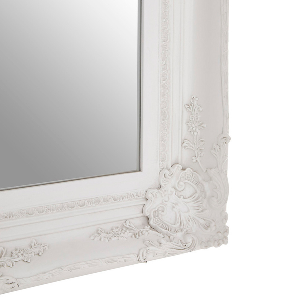 Premier Housewares Baroque Antique White Rectangular Wall Mirror 83 x 113cm Image 4