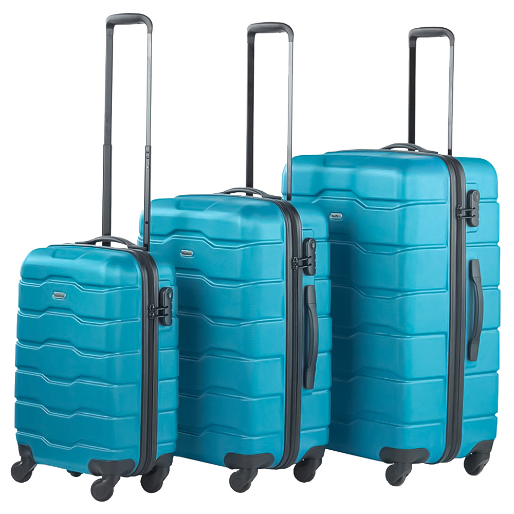VonHaus Set of 3 Light Blue Hard Shell Luggage Image 1