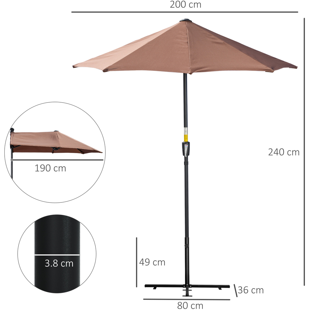 Outsunny Coffee Crank Handle Double Sided Parasol 2m Image 7