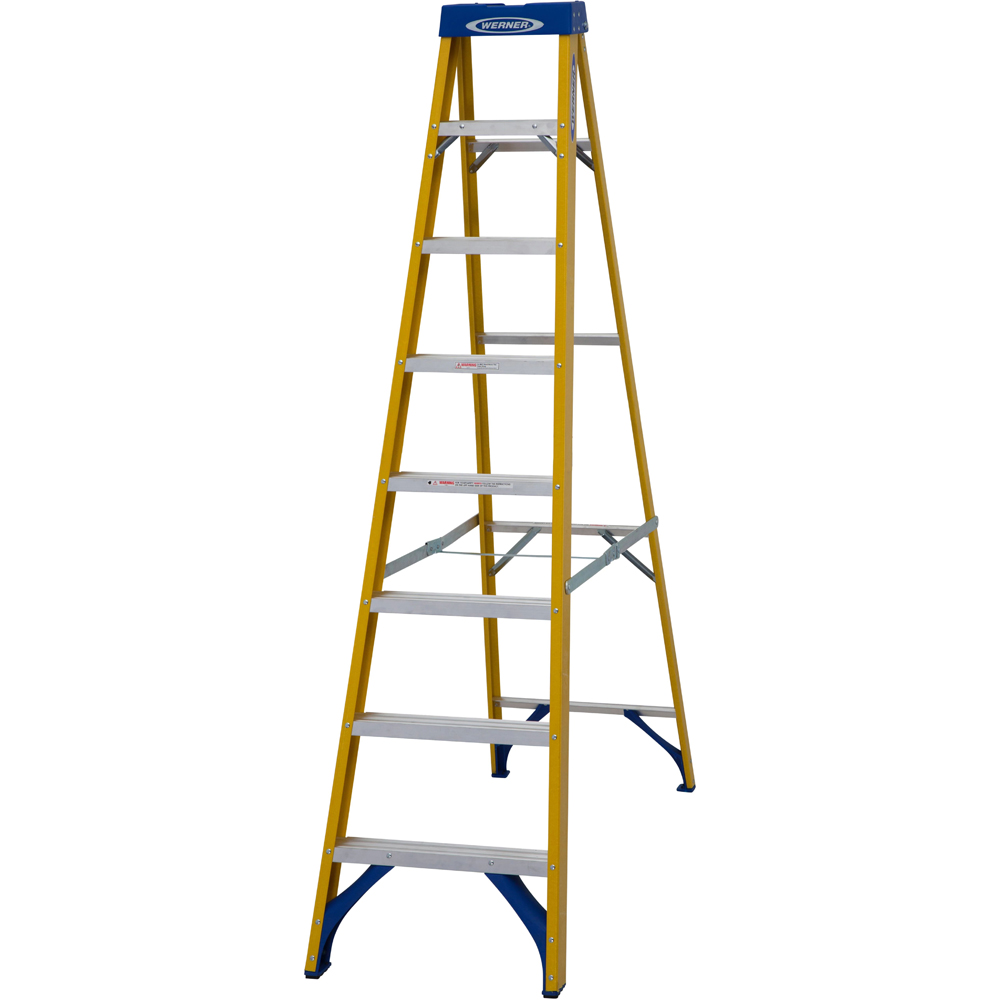 Werner Fiberglass 8 Tread Step Ladder 2.23m Image 1