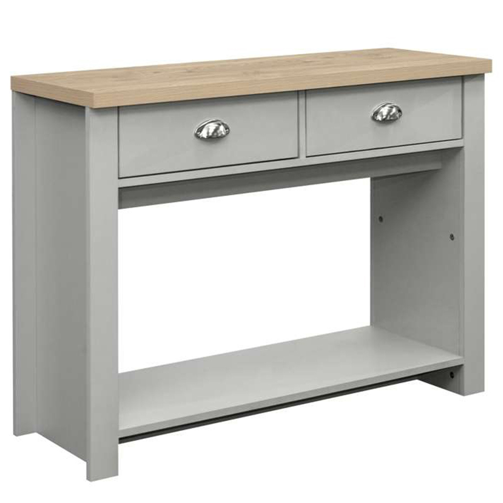 Highgate 2 Drawer Grey and Oak Console Table  Image 2