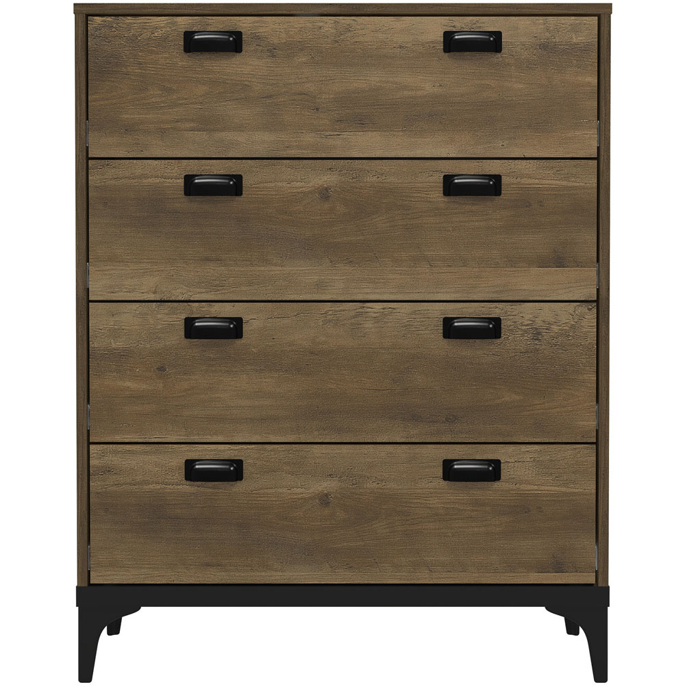 GFW Truro 4 Drawer Knotty Oak Chest of Drawers Image 3