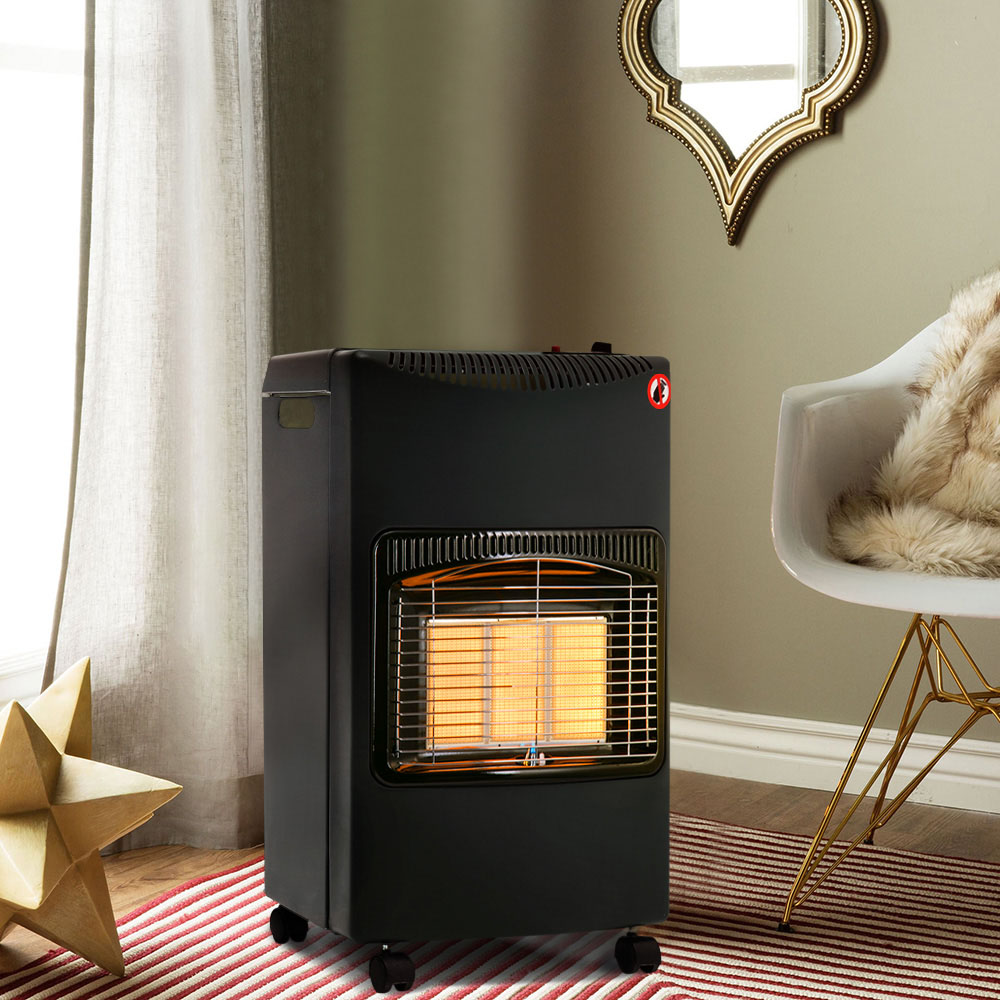 Living and Home Black Portable Ceramic Gas Heater Image 2