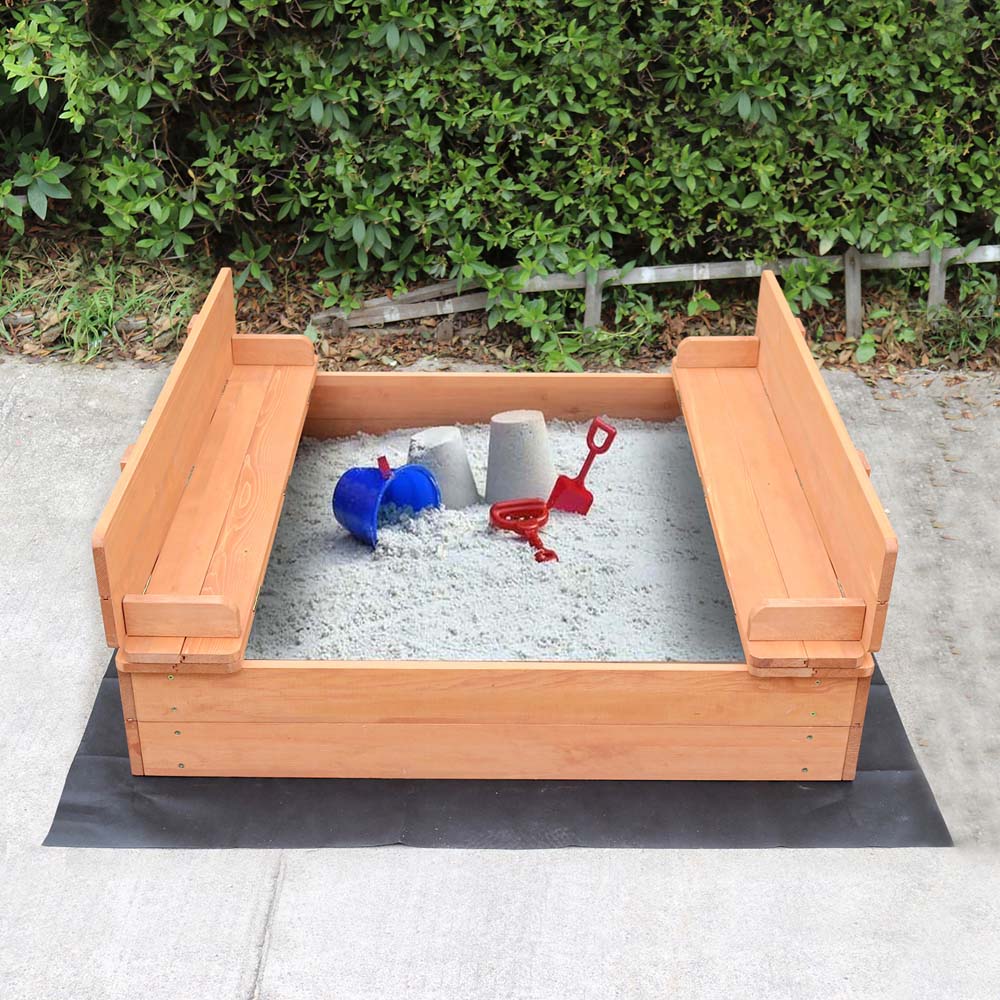 Liberty House Toys Kids Sandpit with Seating and Cover Image 2