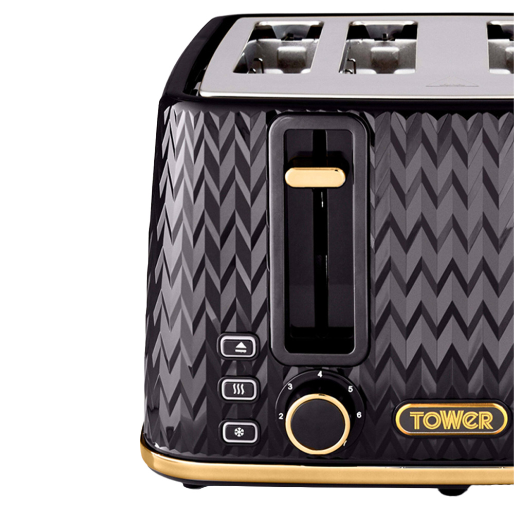 Tower T20061BLK Empire Black and Copper 4 Slice Toaster Image 3