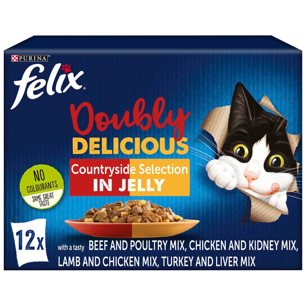 Felix Doubly Delicious Meat Cat Food 12 x 100g   Image 1
