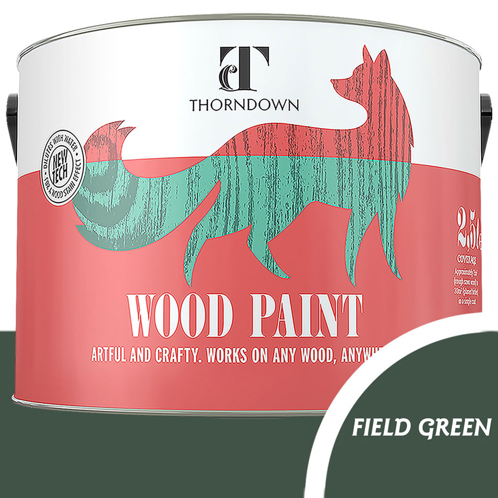 Thorndown Field Green Satin Wood Paint 2.5L Image 3