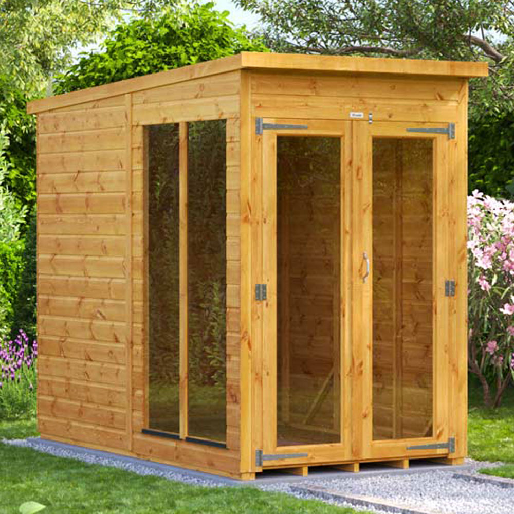 Power Sheds 4 x 8ft Double Door Pent Traditional Summerhouse Image 2