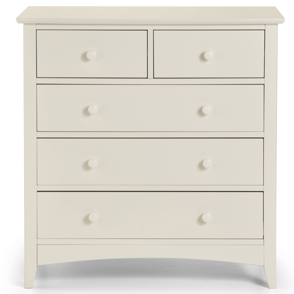 Julian Bowen Cameo 5 Drawer Stone White Chest of Drawers Image 3