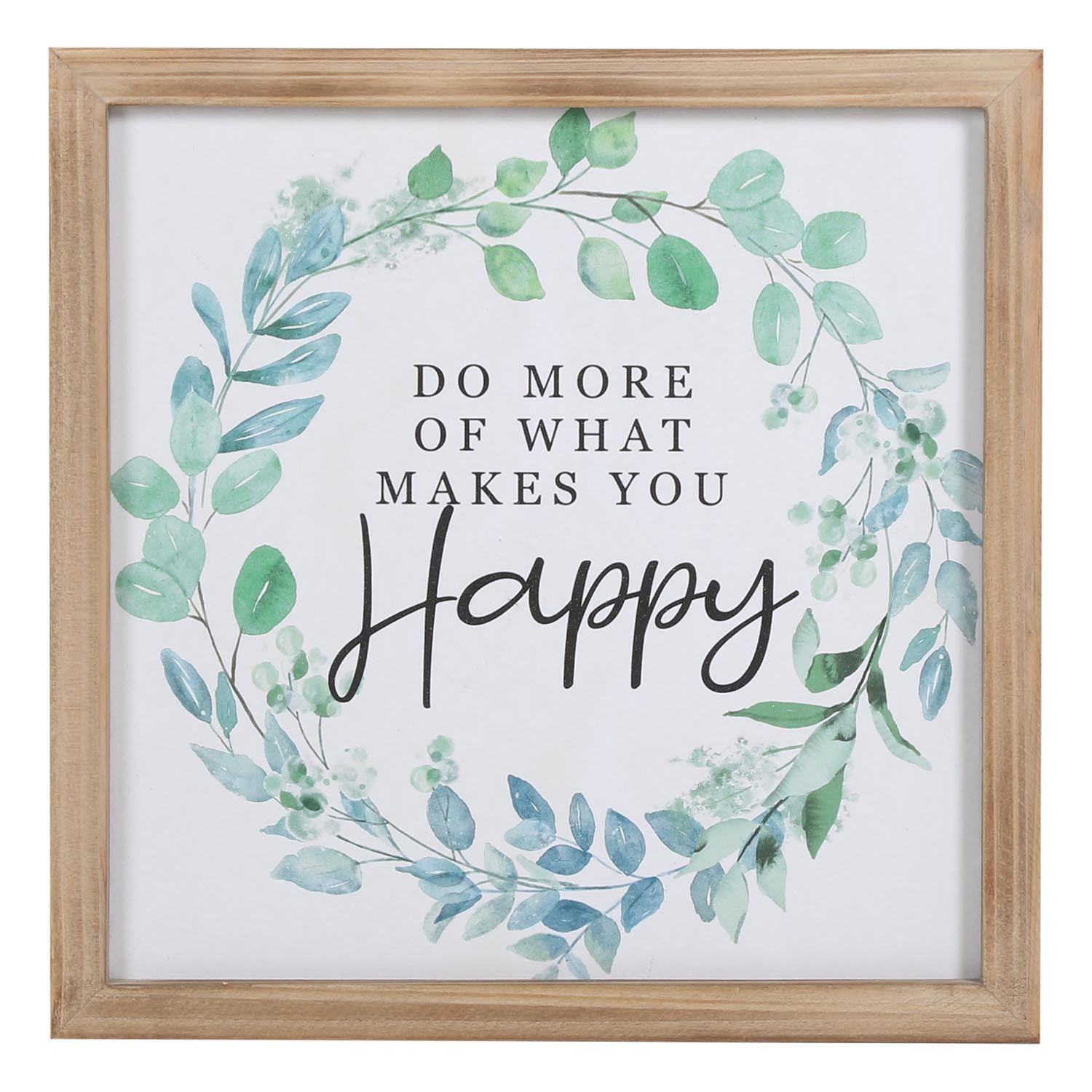 Botanical Happiness Motto Wooden Plaque Image 2