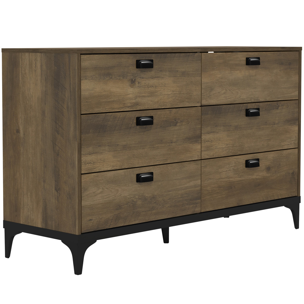 GFW Truro 6 Drawer Light Oak Chest of Drawers Image 2