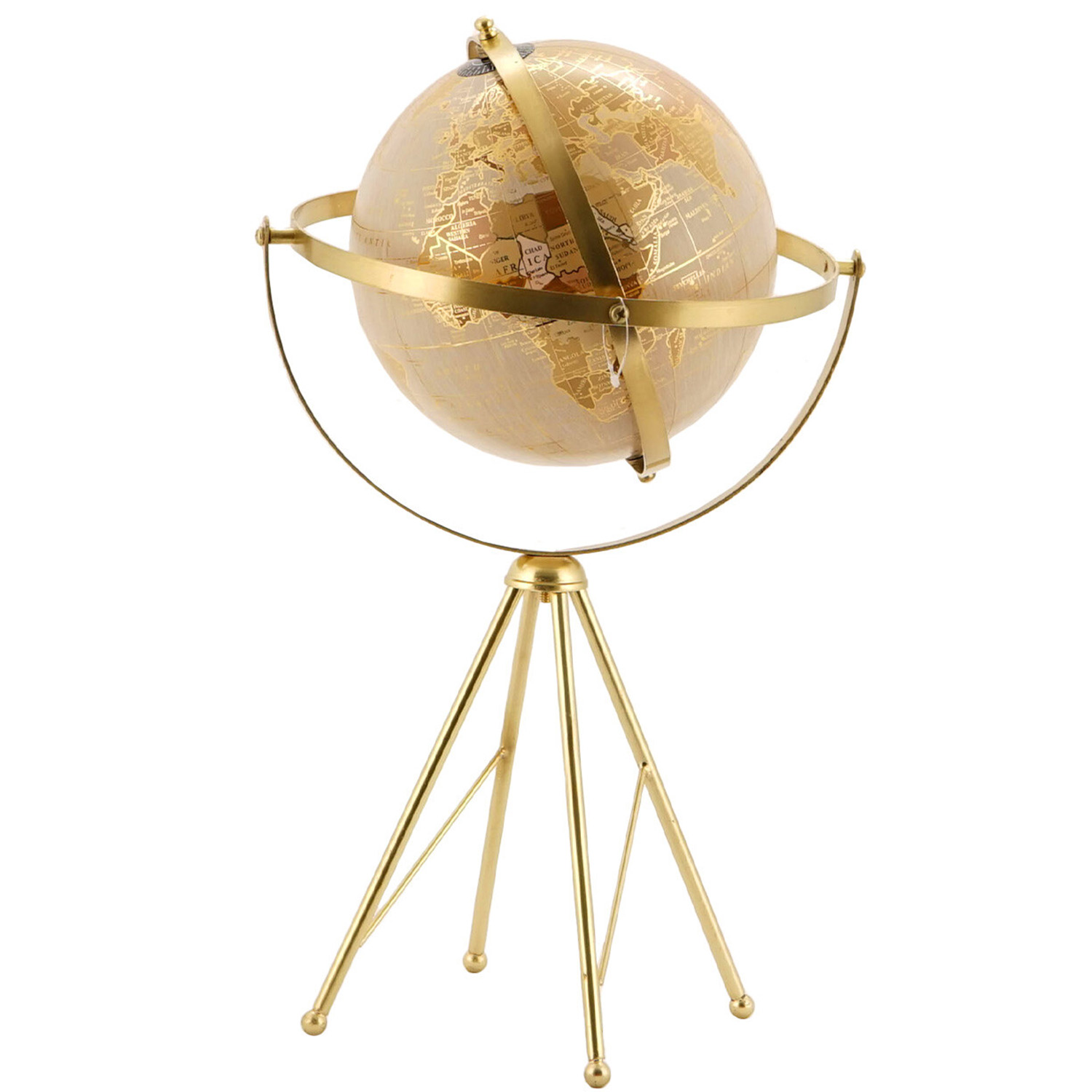 Gold Globe on Stand Image 1